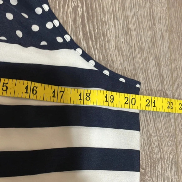 Loft Petites Navy and White Polka Dot Stripe Tank LP - Picture 11 of 14